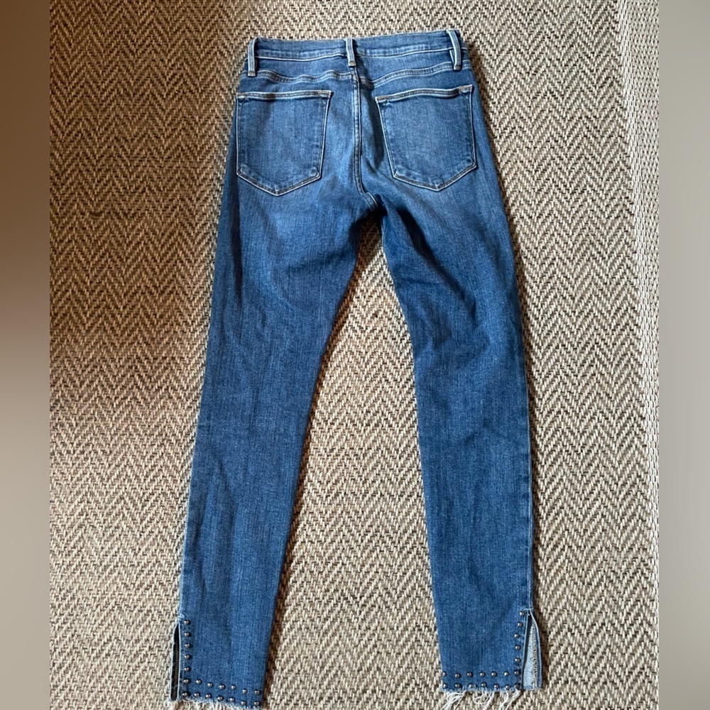 Frame Le High Skinny Raw Hem Ankle Denim Jeans Size 26 - Picture 7 of 7